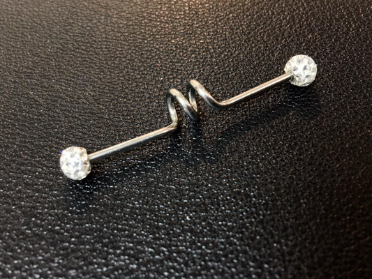 Industrial piercing in surgical steel with Swarovski stones