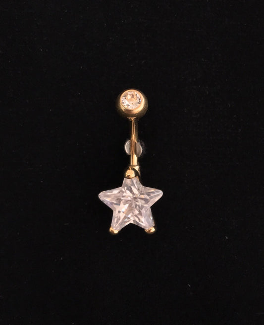 Gold chrome surgical steel piercing - Star